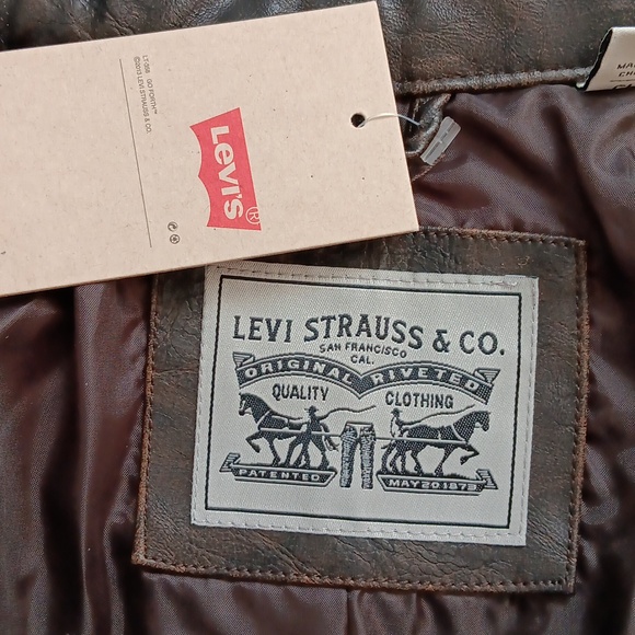 Levi Strauss brown vegan leather jacket NWT - Picture 9 of 13